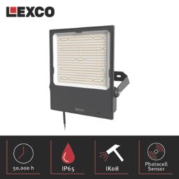 Lexco Secunda Outdoor LED Floodlight With Photocell Black 300W 23,000-40,000lm