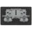 British General Evolve 13A 2-Gang SP Switched Socket Matt Black  with Black Inserts