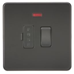 Knightsbridge  13A Switched Fused Spur with LED Matt Black