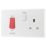 British General 800 Series 45A 1-Gang DP Cooker Switch & 13A DP Switched Socket White