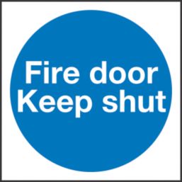 Non Photoluminescent "Fire Door Keep Shut" Sign 100mm x 100mm