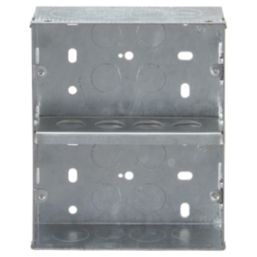 Knightsbridge  2 x 2-Gang Galvanised Steel  Multimedia Plate Back Box 47mm