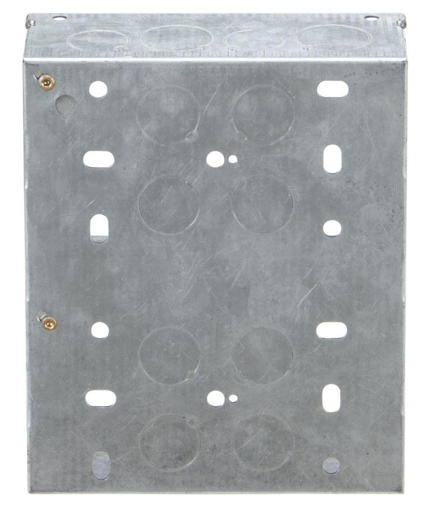 Knightsbridge 2 x 2-Gang Galvanised Steel Multimedia Plate Back