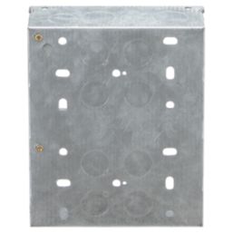 Knightsbridge  2 x 2-Gang Galvanised Steel  Multimedia Plate Back Box 47mm