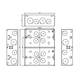 Knightsbridge  2 x 2-Gang Galvanised Steel  Multimedia Plate Back Box 47mm