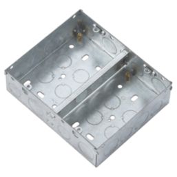 Knightsbridge  2 x 2-Gang Galvanised Steel  Multimedia Plate Back Box 47mm
