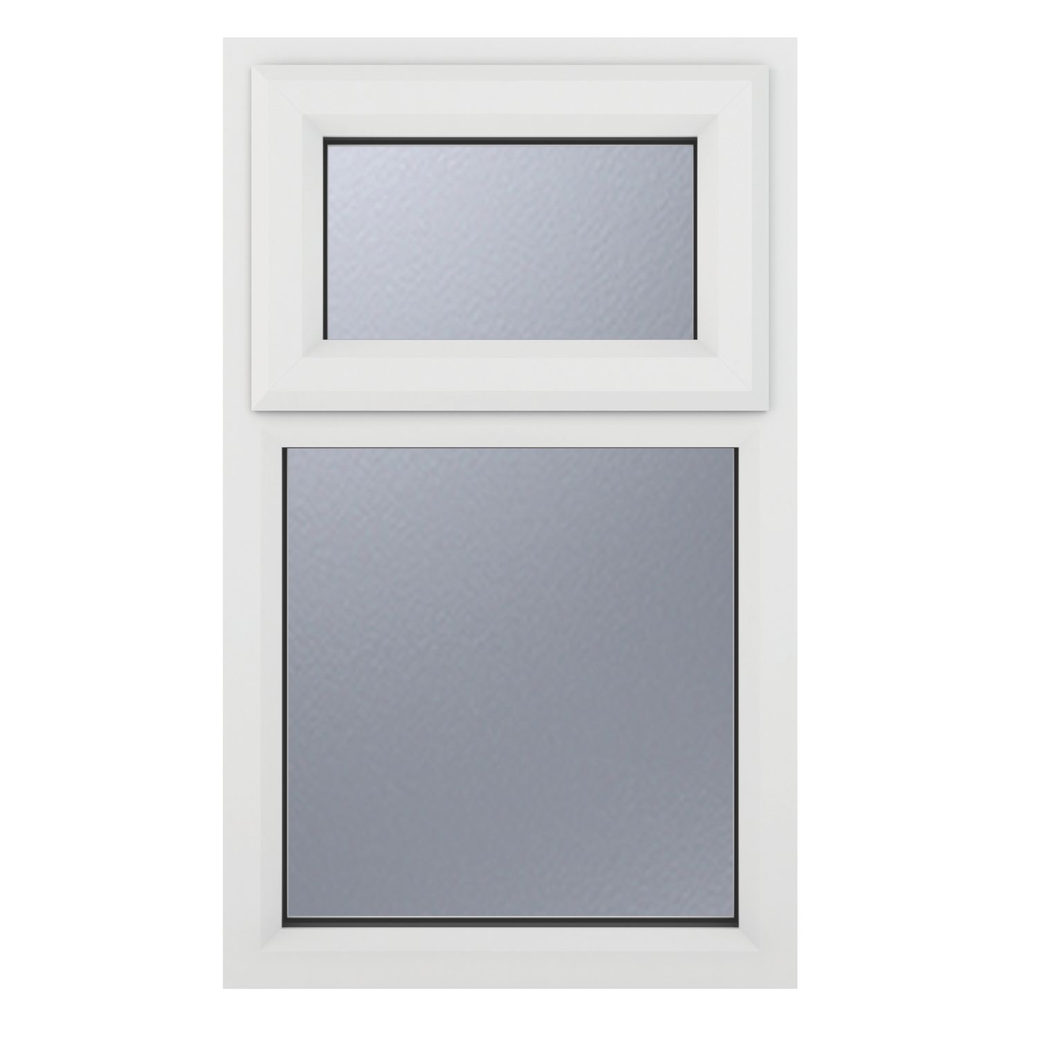 Crystal Top Opening Obscure Triple-Glazed Casement White uPVC Window 610mm x 820mm (276JN)