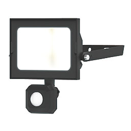 4lite Advantage Outdoor LED Floodlight With PIR Sensor Black 30W 2550lm