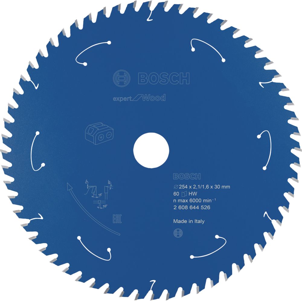 Bosch Expert Wood Circular Saw Blade 254mm x 30mm 60T Screwfix
