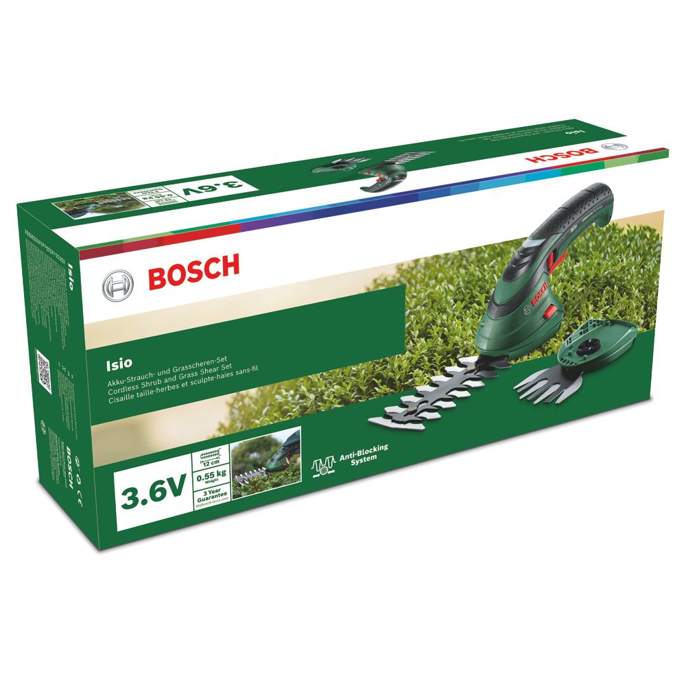 Bosch isio cordless shape & edge hedge discount trimmer