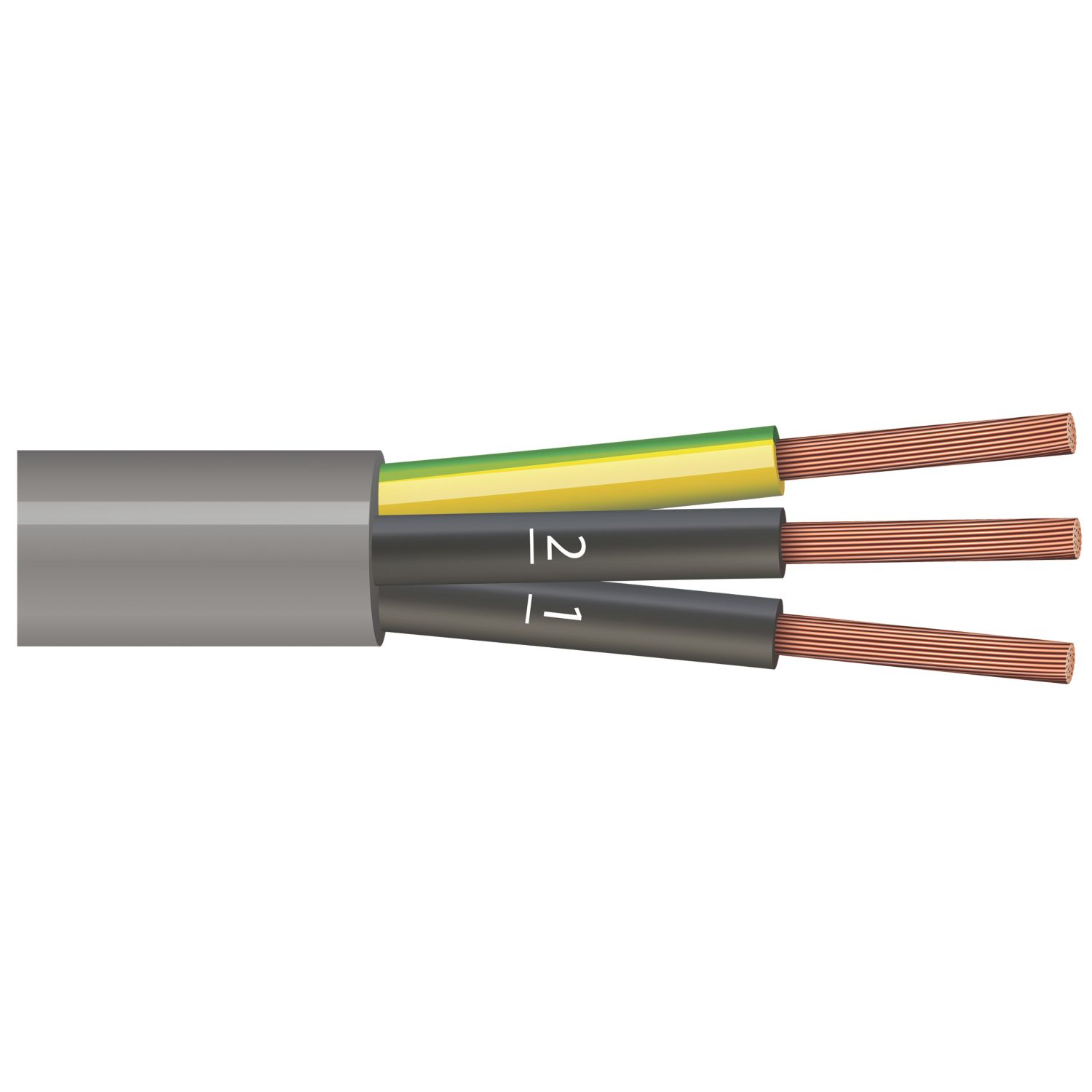 Time 3-Core YY Grey 1mm² Unscreened Control Cable 1m Coil (276PY)