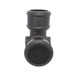 FloPlast  Push-Fit 92.5° Double Socket Branch with Side Bosses Black 110mm