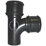 FloPlast  Push-Fit 92.5° Double Socket Branch with Side Bosses Black 110mm
