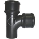 FloPlast  Push-Fit 92.5° Double Socket Branch with Side Bosses Black 110mm