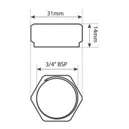 Warmup Blanking Cap 3/4" BSP F