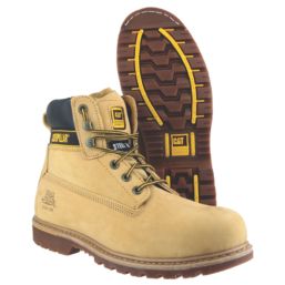 CAT Holton S3 Size 11  Honey Water-Resistant Steel Toe Cap Safety Boots