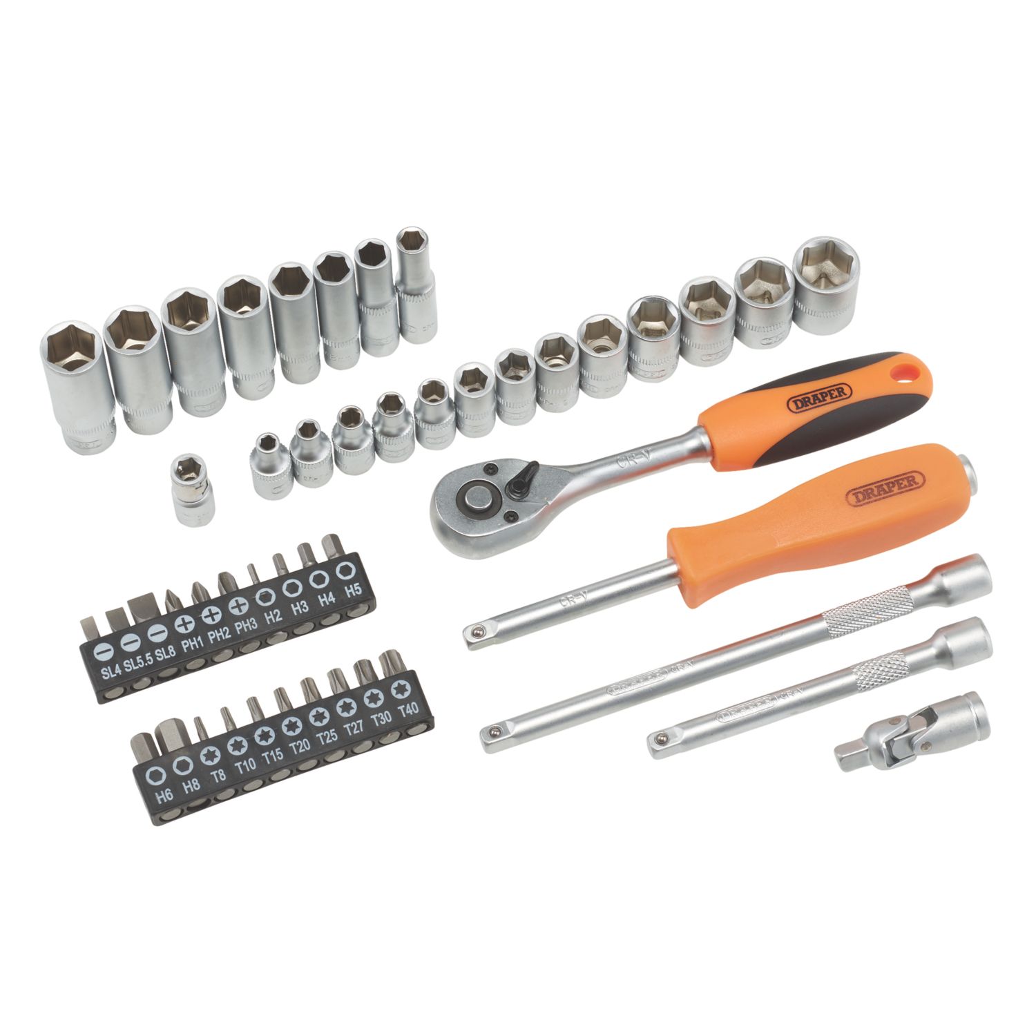 Draper Hi-Torq 1/4" Drive 6-Point Socket Set 47 Pieces (277CN)