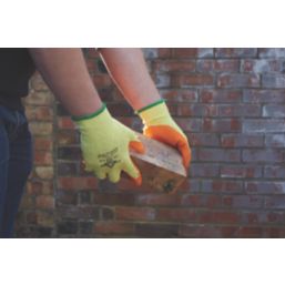 Keep Safe  Latex Builder Gloves Orange / Yellow X Large