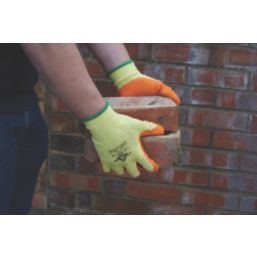 Keep Safe  Latex Builder Gloves Orange / Yellow X Large