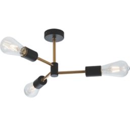 Knightsbridge Sena Decorative 3-Light Pendant Matt Black
