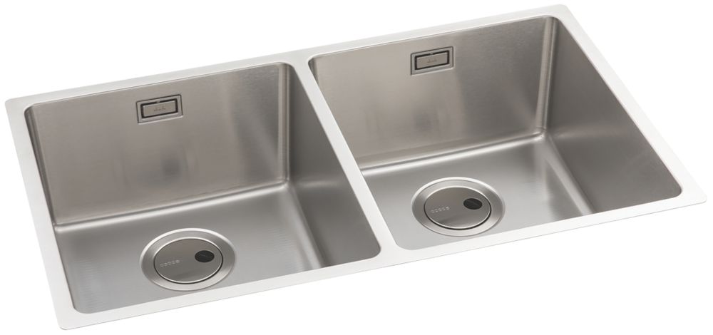 Abode Matrix 2 Bowl Stainless Steel Undermount & Inset Kitchen Sink 740mm x 440mm