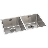 Abode Matrix 2 Bowl Stainless Steel Undermount & Inset Kitchen Sink 740 x 440mm