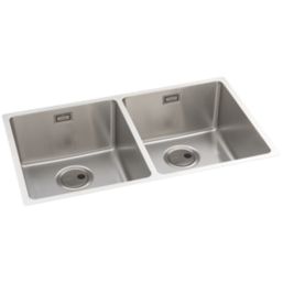 Abode Matrix 2 Bowl Stainless Steel Undermount & Inset Kitchen Sink 740mm x 440mm