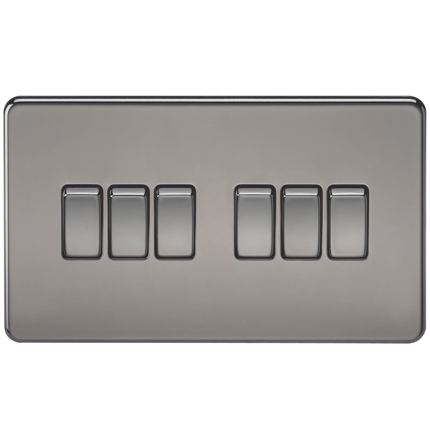 Knightsbridge 10AX 6-Gang 2-Way Light Switch Black Nickel (277TX)