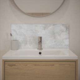 Laura Ashley Onyx Self-Adhesive Bathroom Splashback Gloss Dove Grey 250mm x 600mm x 4mm