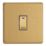 Varilight  20A 1-Gang 2-Pole Control Switch Brushed Brass with LED with Colour-Matched Inserts