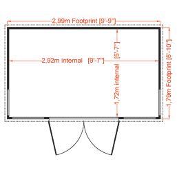 Shire Orchid 10' x 6' (Nominal) Arched Shiplap T&G Timber Summerhouse