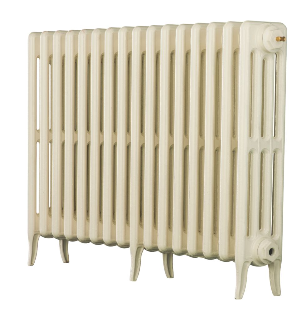 Arroll 660mm x 994mm 4258BTU Cream Cast Iron 4 Column Radiator - Screwfix