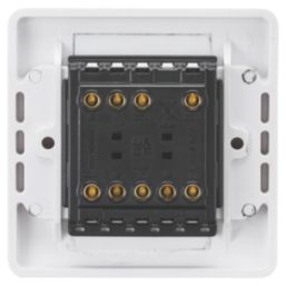 Knightsbridge Curved Edge 10AX 3-Gang 2-Way Light Switch  White