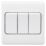 Knightsbridge Curved Edge 10AX 3-Gang 2-Way Light Switch  White