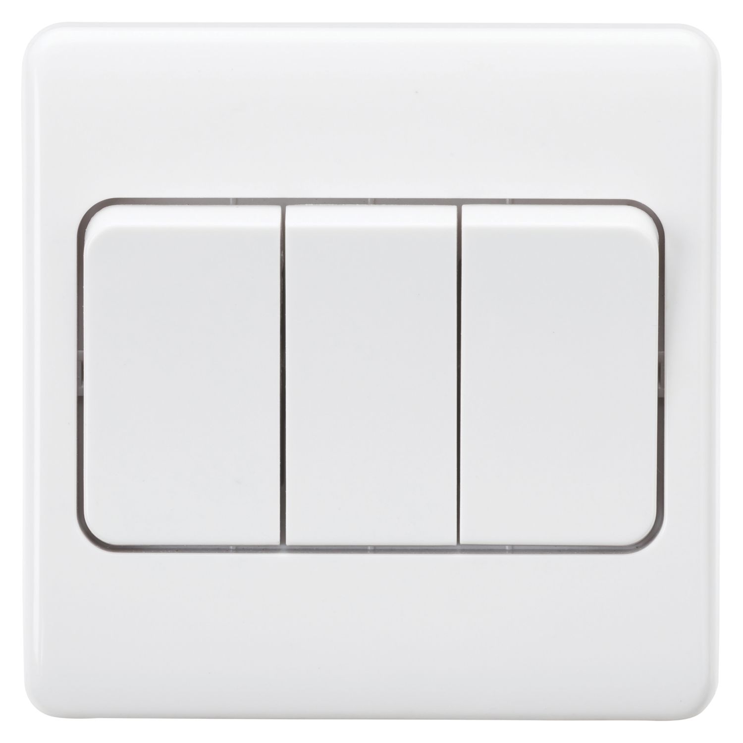 Knightsbridge Curved Edge 10AX 3-Gang 2-Way Light Switch White (278CR)
