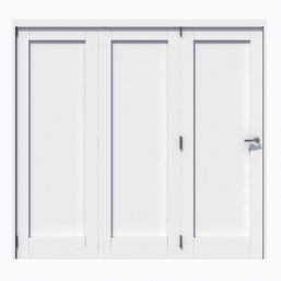 Green & Taylor 1-Panel Roomfold 3-Door Primed White Wooden Shaker Internal Bi-Fold Doors 2060mm x 2133mm