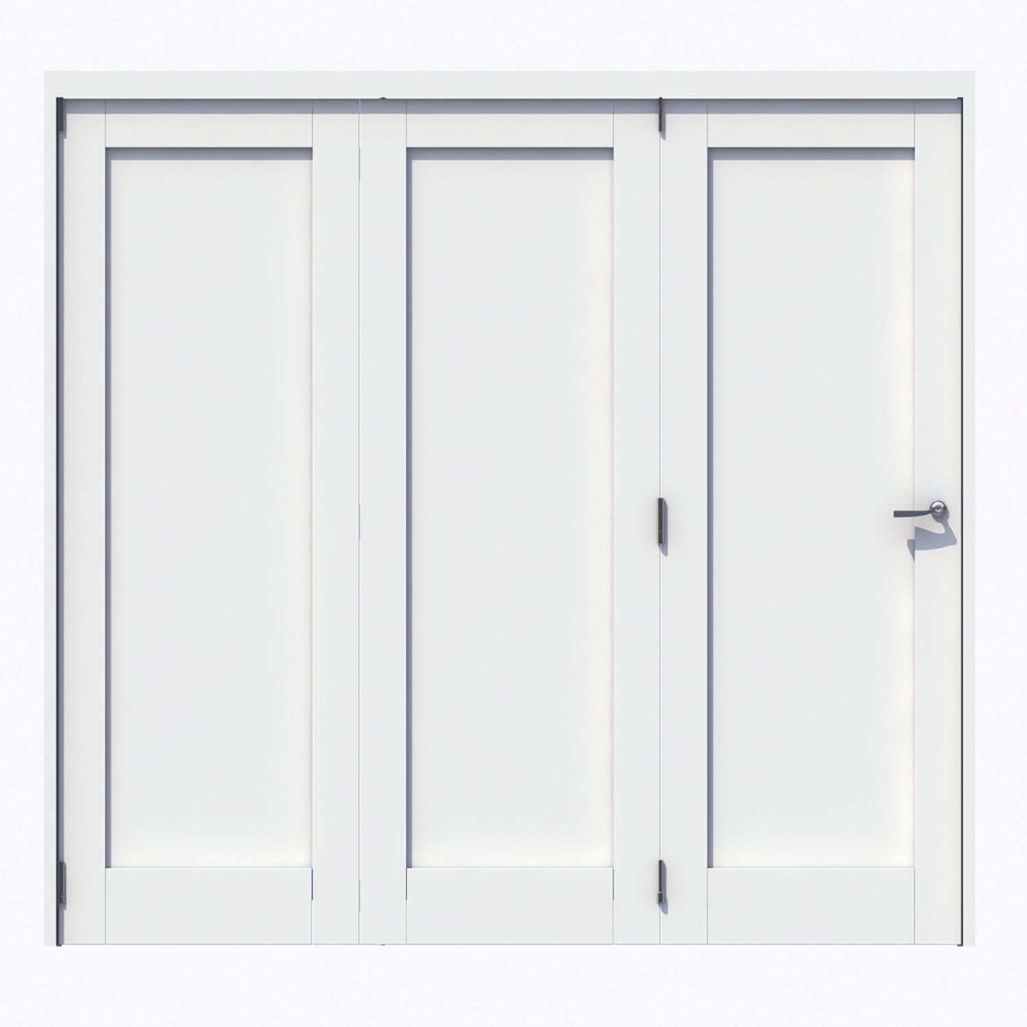 Green & Taylor 1-Panel Roomfold 3-Door Primed White Wooden Shaker Internal Bi-Fold Doors 2060mm x 2133mm (278CT)