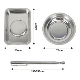 Forge Steel Stainless Steel Magnetic Tray Set 3 Pieces