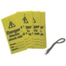 'Danger Electric Shock Risk' Safety Maintenance Tags 10 Pack