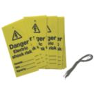 Essentials 'Danger Electric Shock Risk' Safety Maintenance Tags 10 Pack