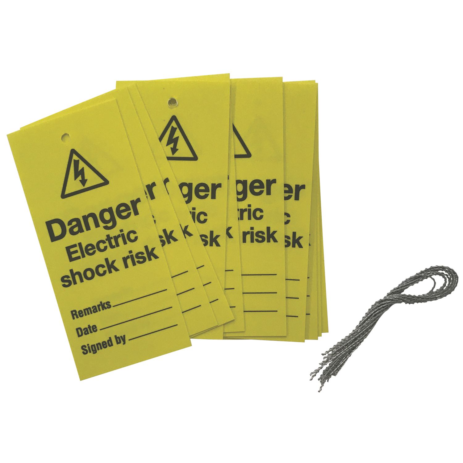 Essentials 'Danger Electric Shock Risk' Safety Maintenance Tags 10 Pack (278FX)