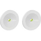 4lite  Fixed  Recessed Non-Maintained Emergency LED Downlight White 2W 110lm 50mm 2 Pack