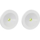 4lite  Fixed  Recessed Non-Maintained Emergency LED Downlights White 2W 110lm 50mm 2 Pack