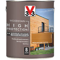V33  High-Protection Exterior Woodstain Satin Golden Oak 2.5Ltr