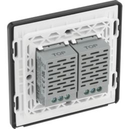 British General Evolve 2-Gang 2-Way LED Double Secondary Touch Trailing Edge Dimmer Switch  Black Chrome