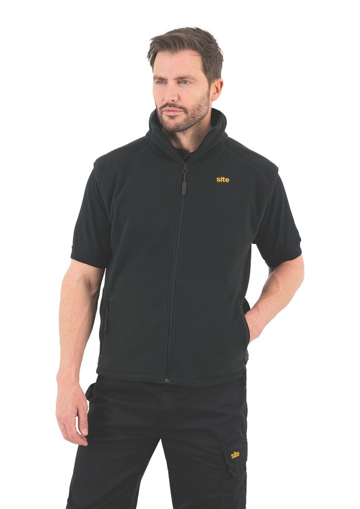 Site Beckford Body Warmer Black Large 48 Chest - Screwfix