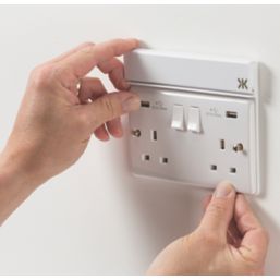 Knightsbridge  2GPHW 2-Gang Phone Holder White