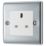 British General Nexus Metal 13A 1-Gang Unswitched Socket Polished Chrome with White Inserts