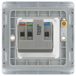 British General Nexus Metal 13A 1-Gang Unswitched Socket Polished Chrome with White Inserts