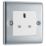 British General Nexus Metal 13A 1-Gang Unswitched Socket Polished Chrome with White Inserts